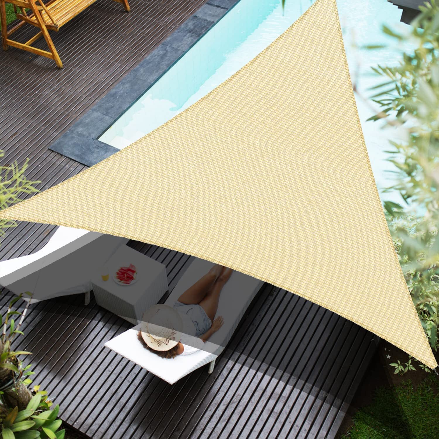Sun Shade Sail Triangle Patio Awning Outdoor Garden Pool Canopy Shelter Cover