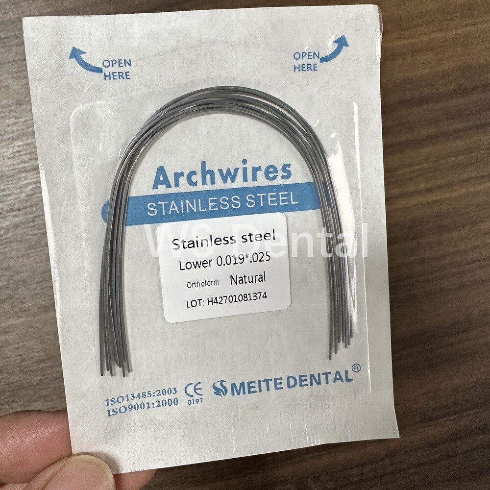 100Pc Ortho Dental Arch Wire S.S Natural Stainless Steel Wires Round Rectangular