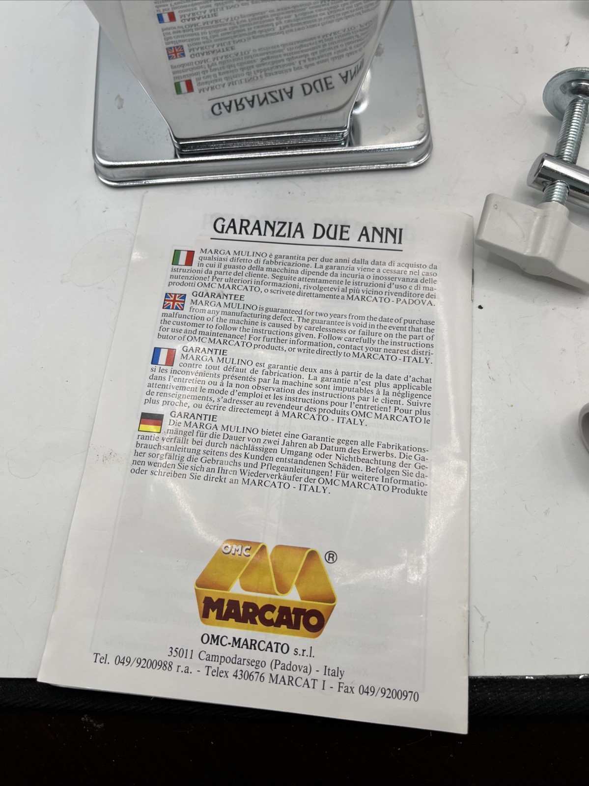 Vintage Marcato Marga Mulino Steel Mill Grain Crusher Grinder Machine Italy EUC