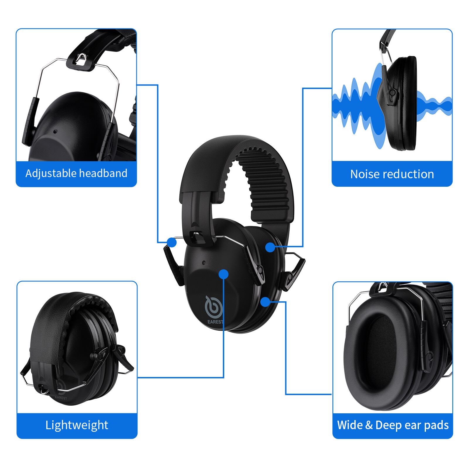 Adult Protection Ear Muffs Hearing Noise Reduction For Gun Shooting Safe Range