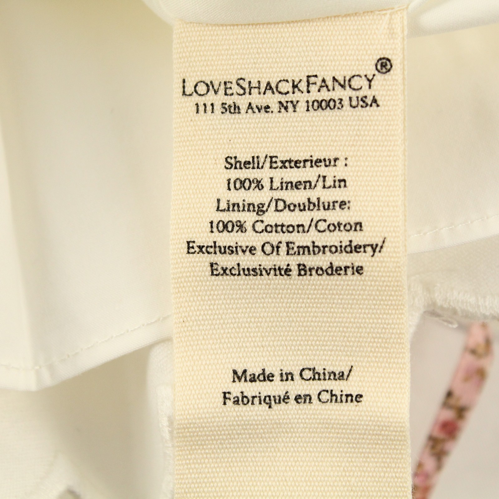 LoveShackFancy Sydelia Linen & Cotton Mini Dress in Off-White Girls Size 10