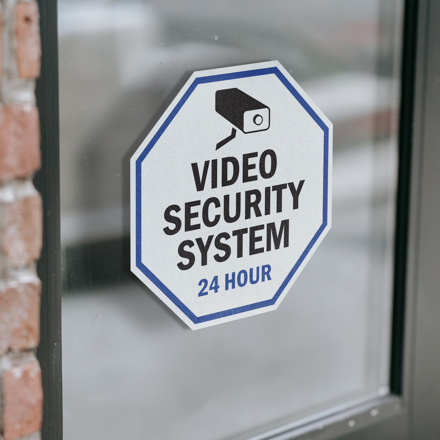 Video Security System 24 Hour Octagon Sign Weather Resistant Made in the USA