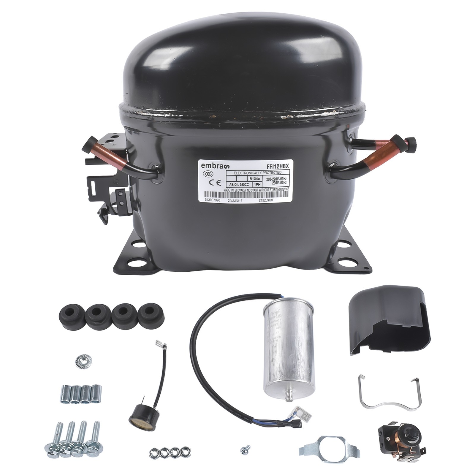 Refrigeration Compressor 220-240 Volt 50Hz 1/3 HP R-134A 1PH FFI12HBX FFI12HBX1