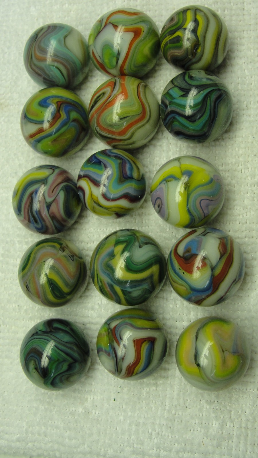 Wood box w Dave McCullough signature marbles Jabo Joker Experimentals w/ 2 dz UV