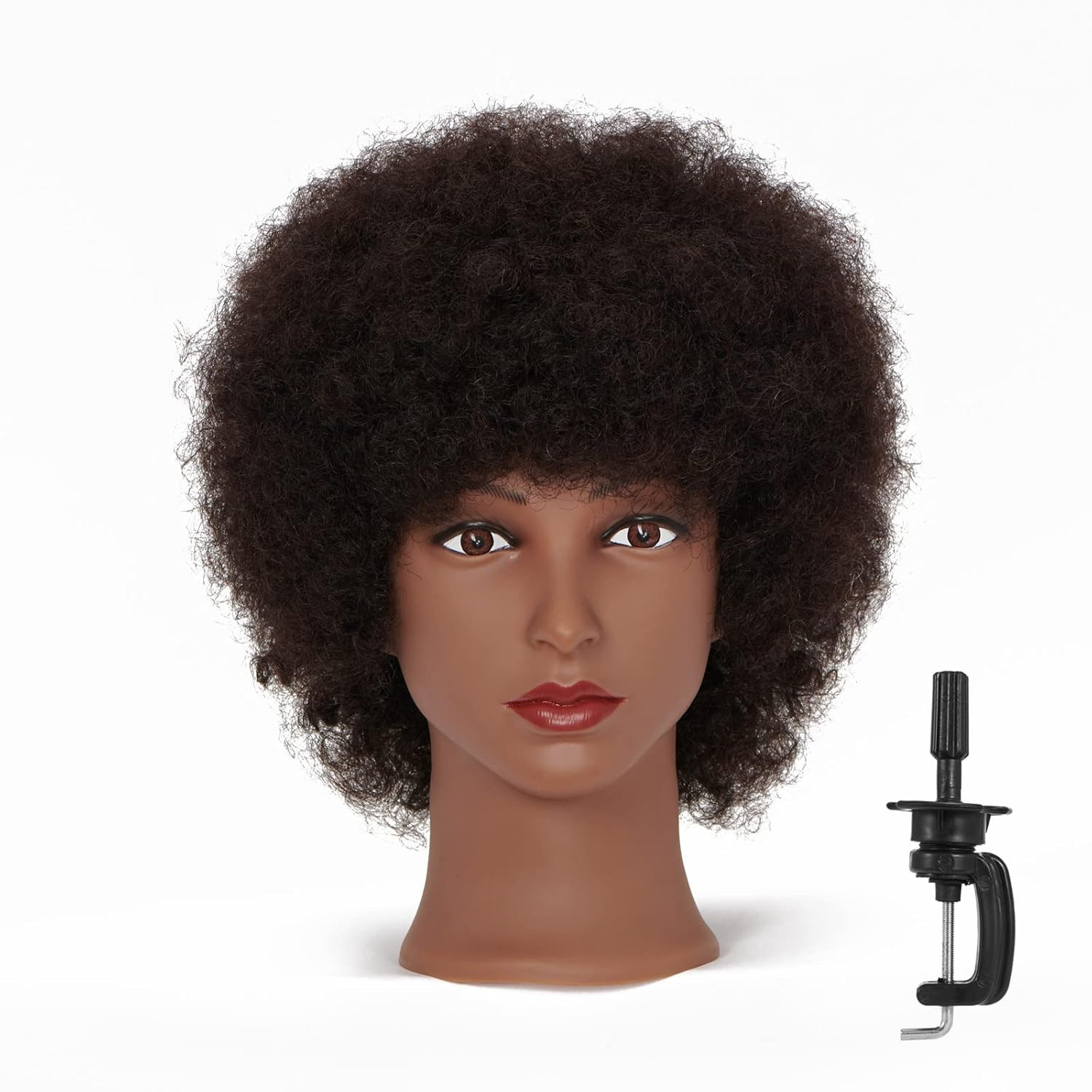 Mannequin Head African American with 100% Human Hair Cosmetology Afro Hair Manik