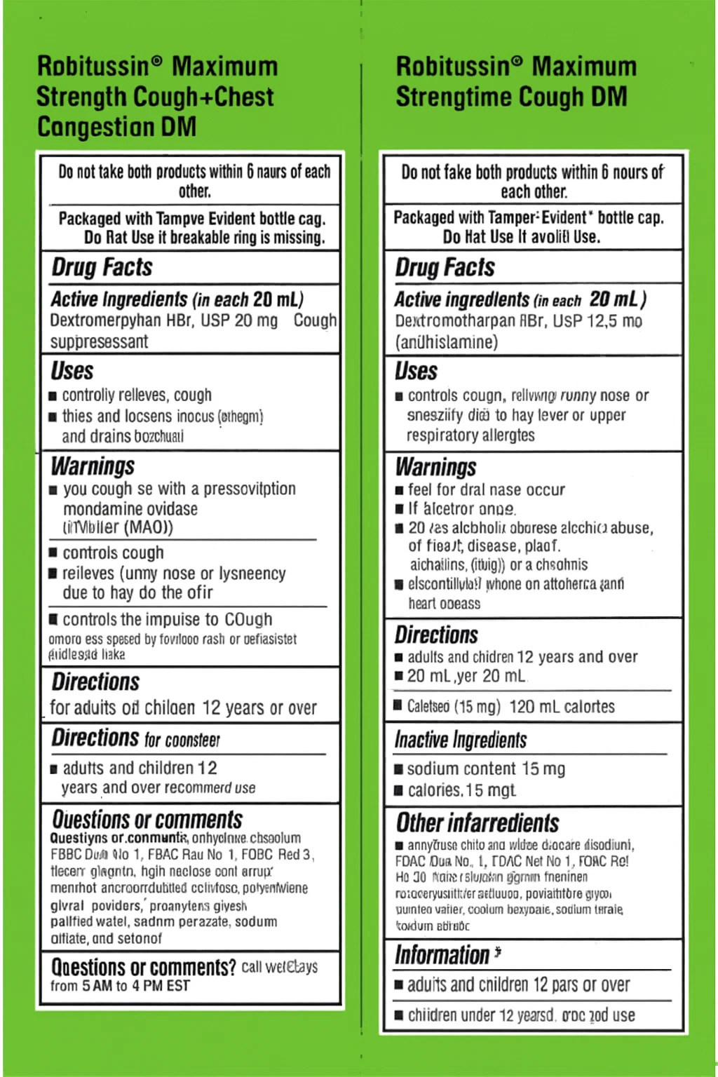 Robitussin DM Maximum Strength Day & Night Cough Relief, 3 x bottles (20 Ounces)
