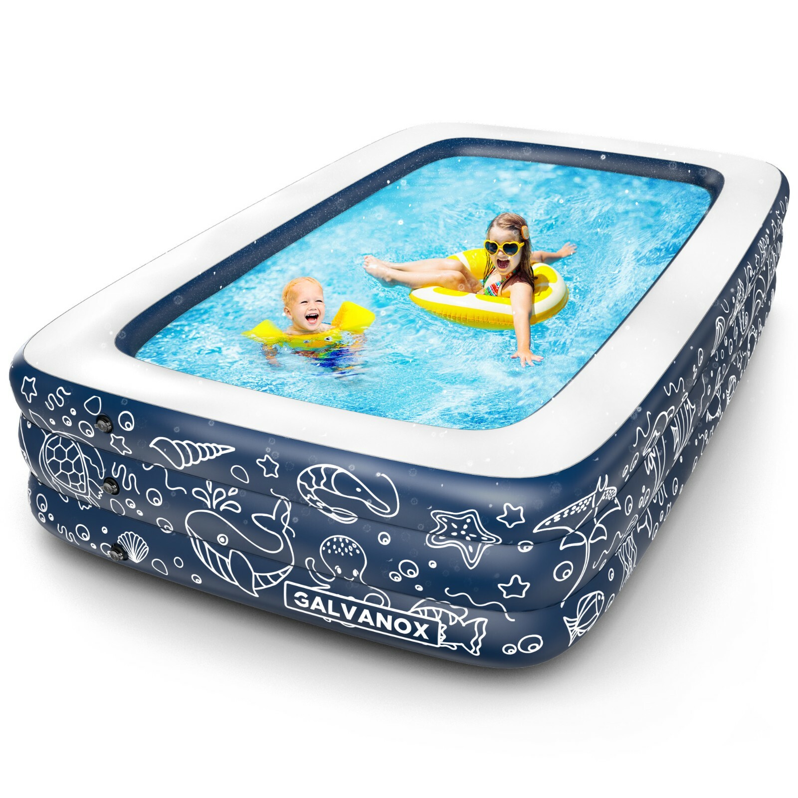 EXTRA LARGE Inflatable Pool Above Ground Swimming Pool for Kiddie, Kids 22" Deep
