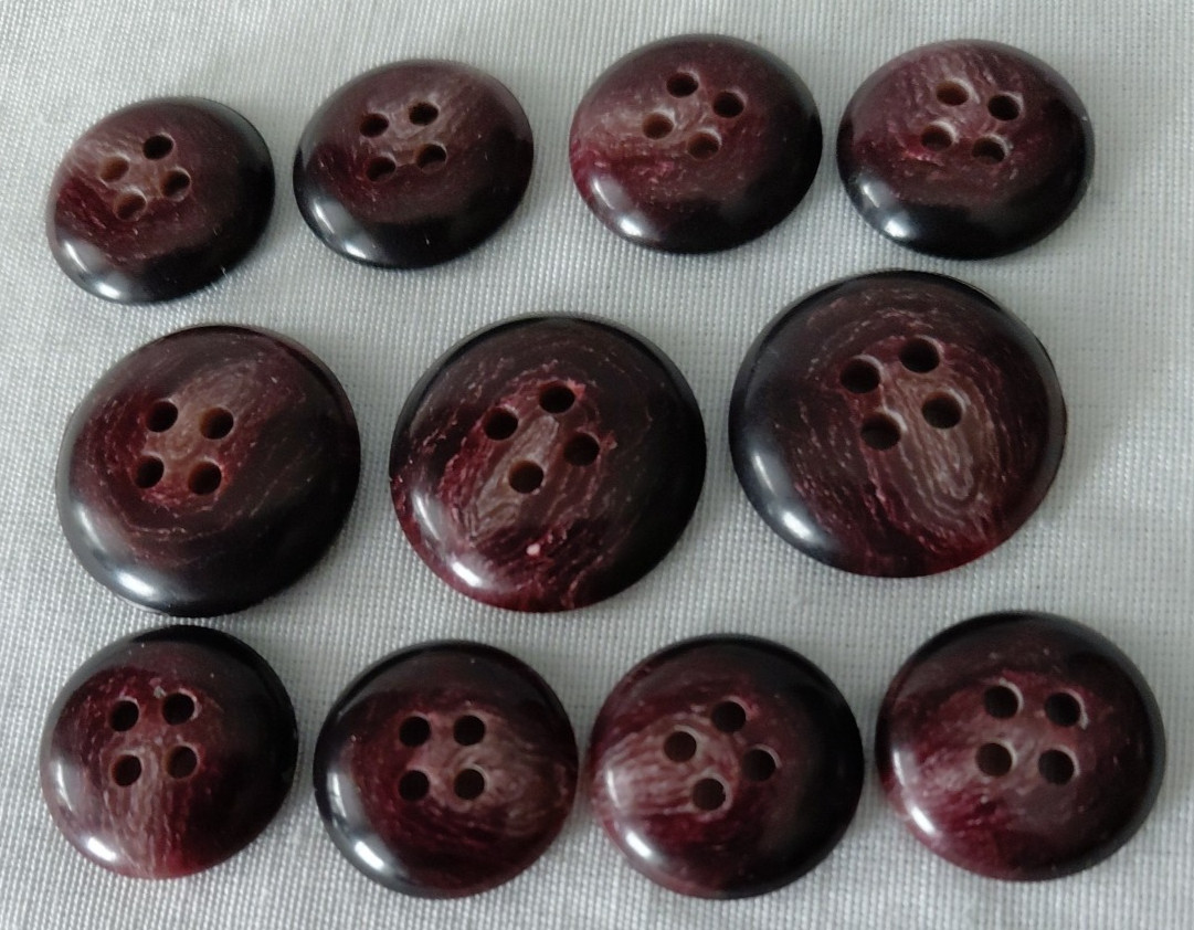 11 New Real Horn Red Buttons For Suit Blazer Jacket 20mm 15mm Superhorn Italy