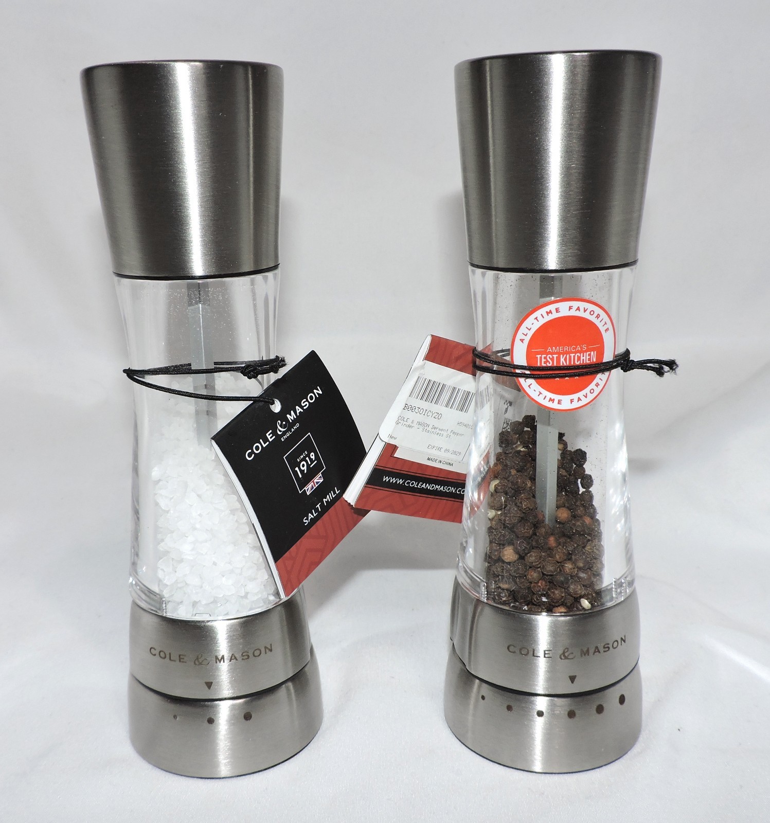 COLE & MASON Derwent Salt and Pepper Grinder Set Brushed Stainless Steel #11584