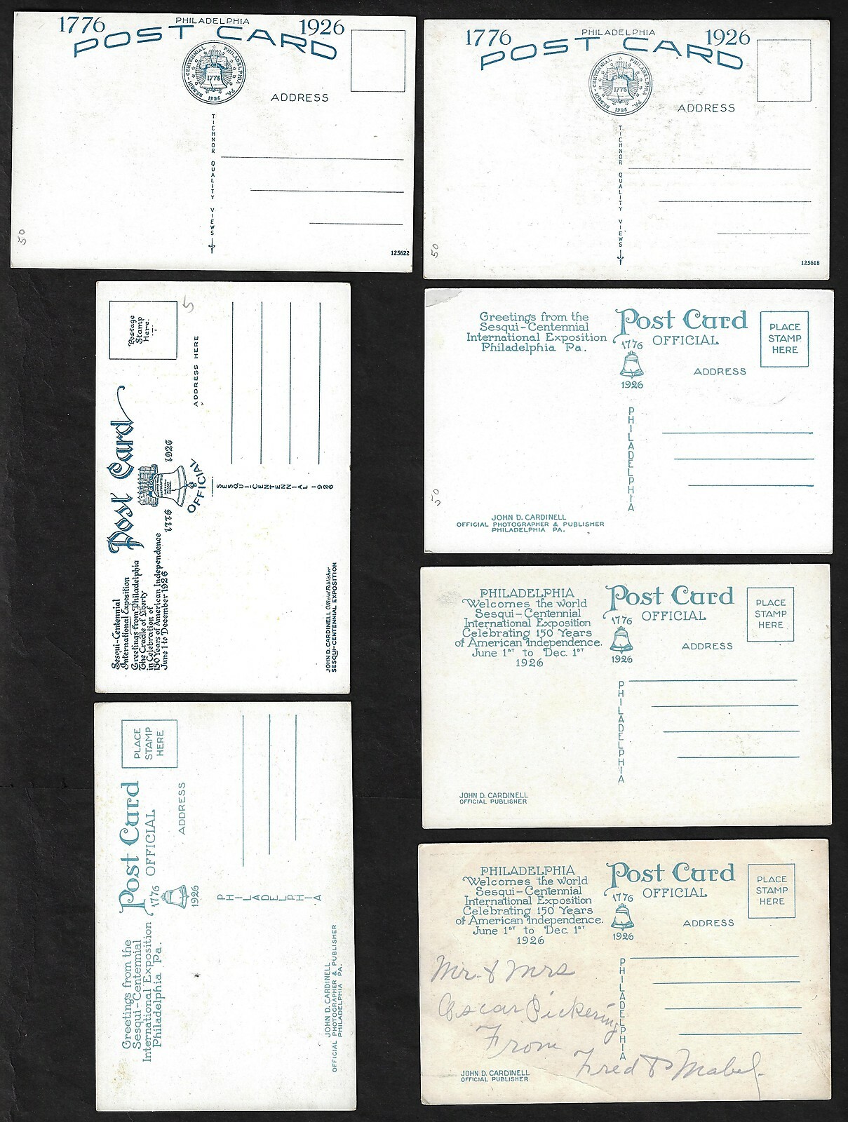 US 1926 PATRIOTIC CELEBRATION 150 YEARS OF AMERICAN INDEPENDENCE EXPOSITION HELD