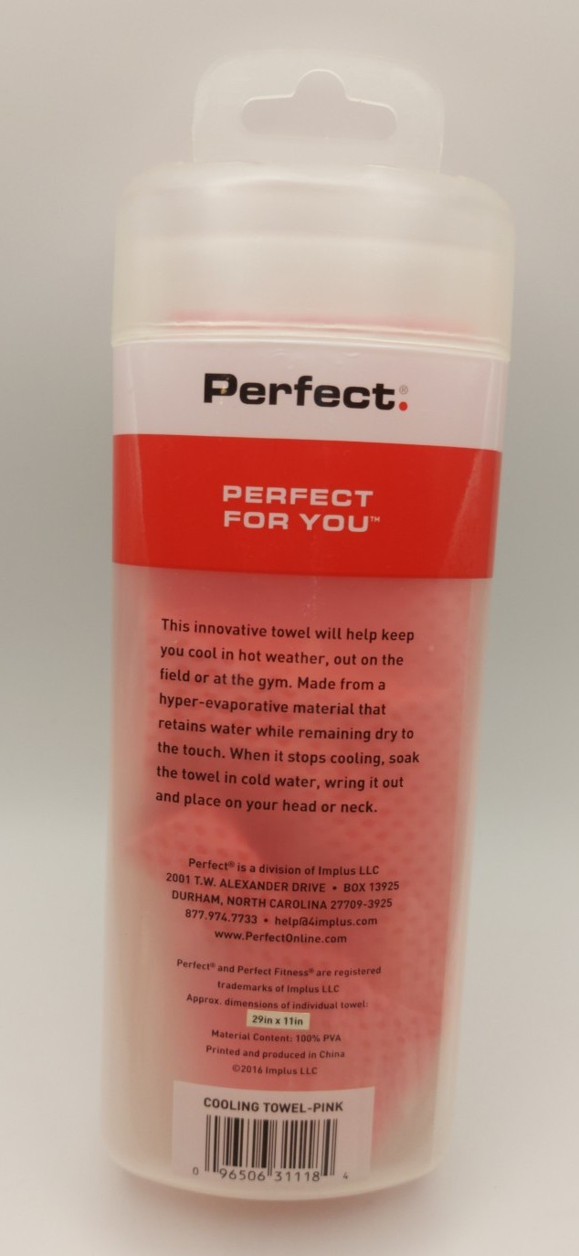 Perfect Cooling Towel Pink • Hyper‑Evaporative • 29x11 • New • Stays Cool