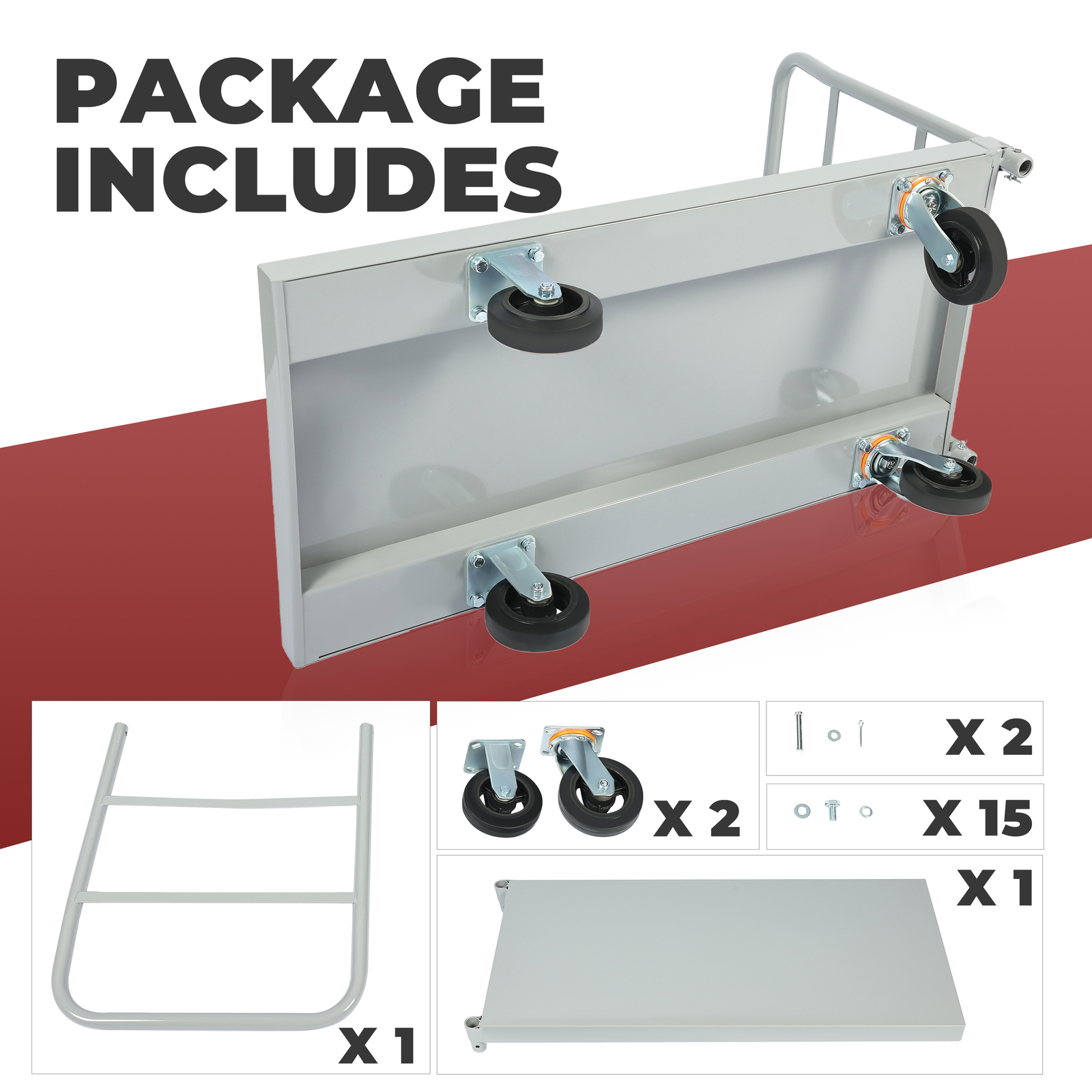 Platform Hand Truck 2000lb Capacity Steel Heavy Duty Flat Dolly Cart W/ Wheels