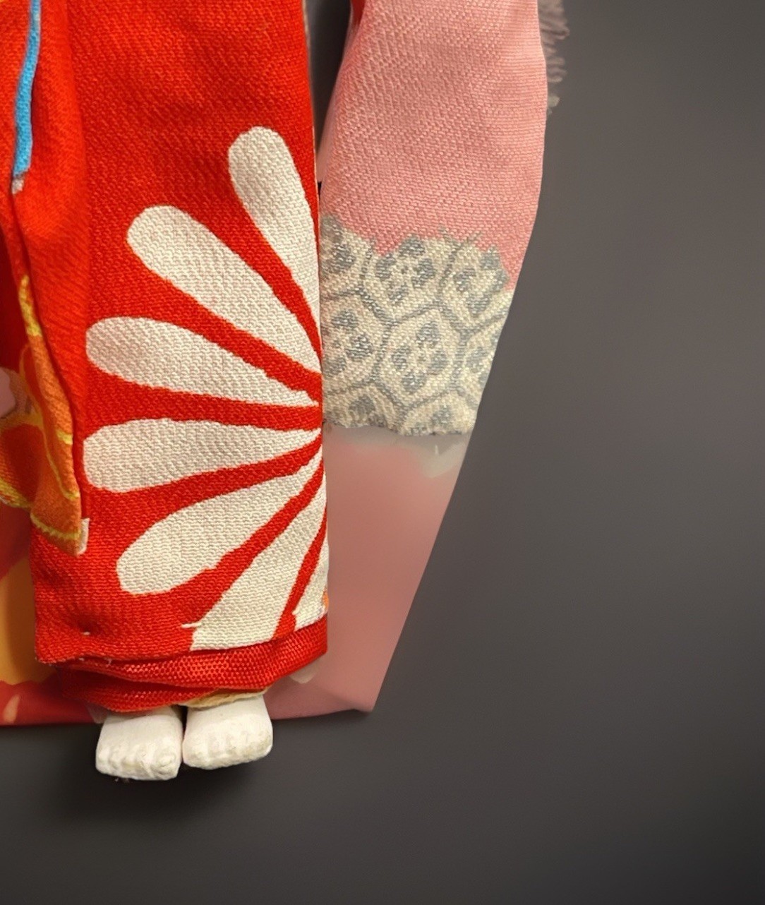 Rare Vintage Japanese Hand Made Japanese Geisha Girl Old Signs Of Age Decay Face