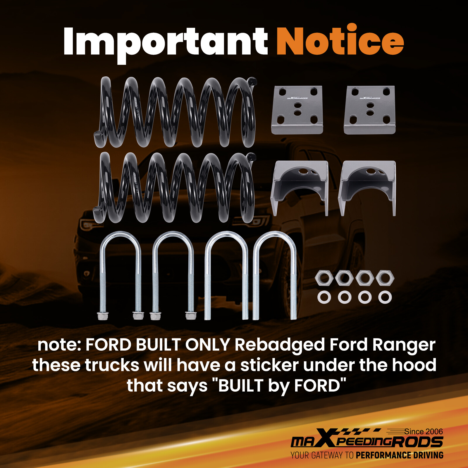 3" Lowering Coil Springs 5" Drop Axle Flip Kit For Ford Ranger/Mazda 1998-2014