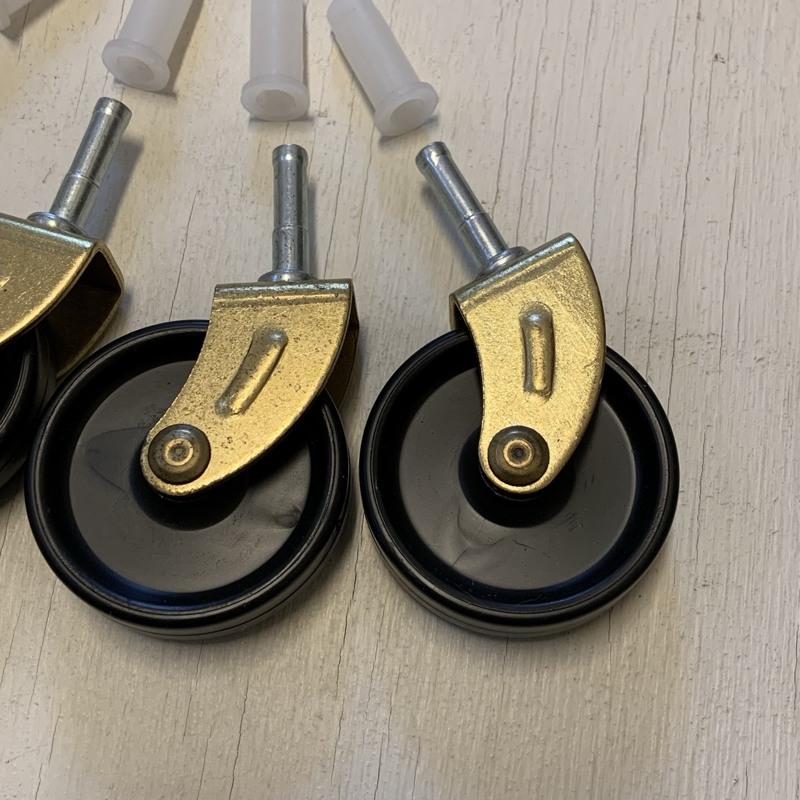 Set Of 4 Tea Cart Caster Wheels With 4 Sockets 2” Diameter Wheels By 7/16” Wide