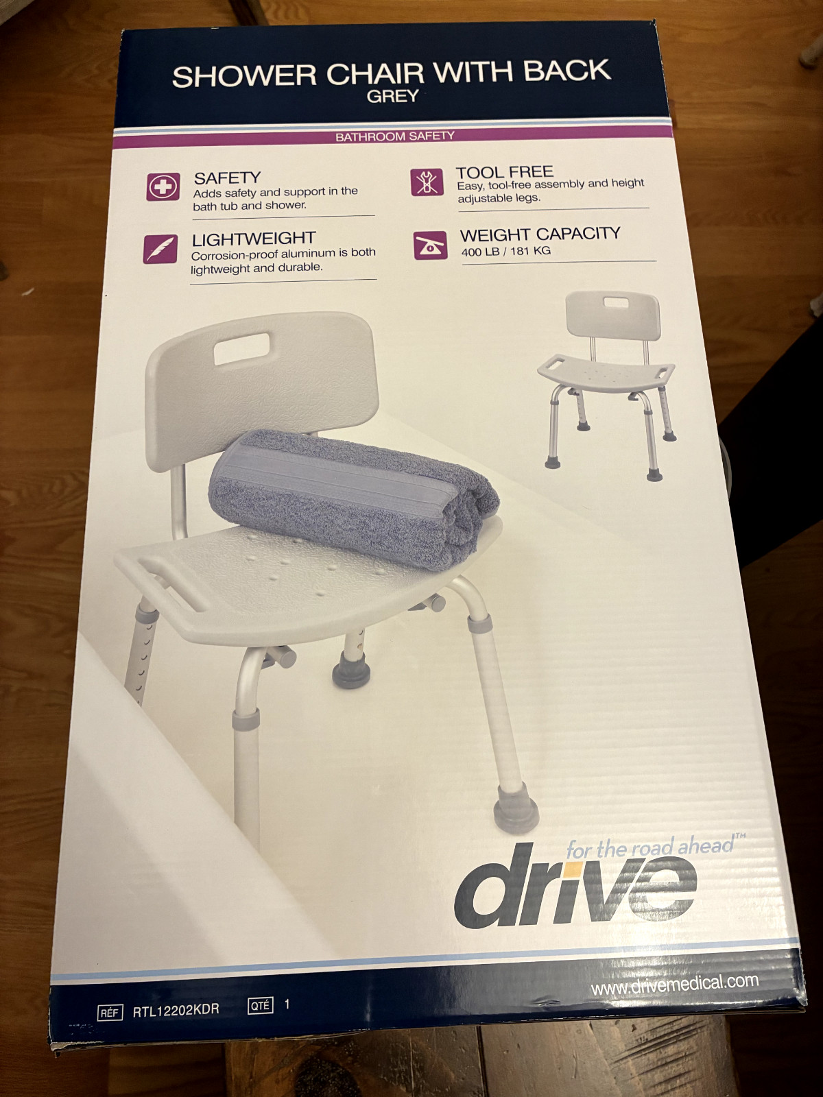Drive Medical Shower Chair with Back