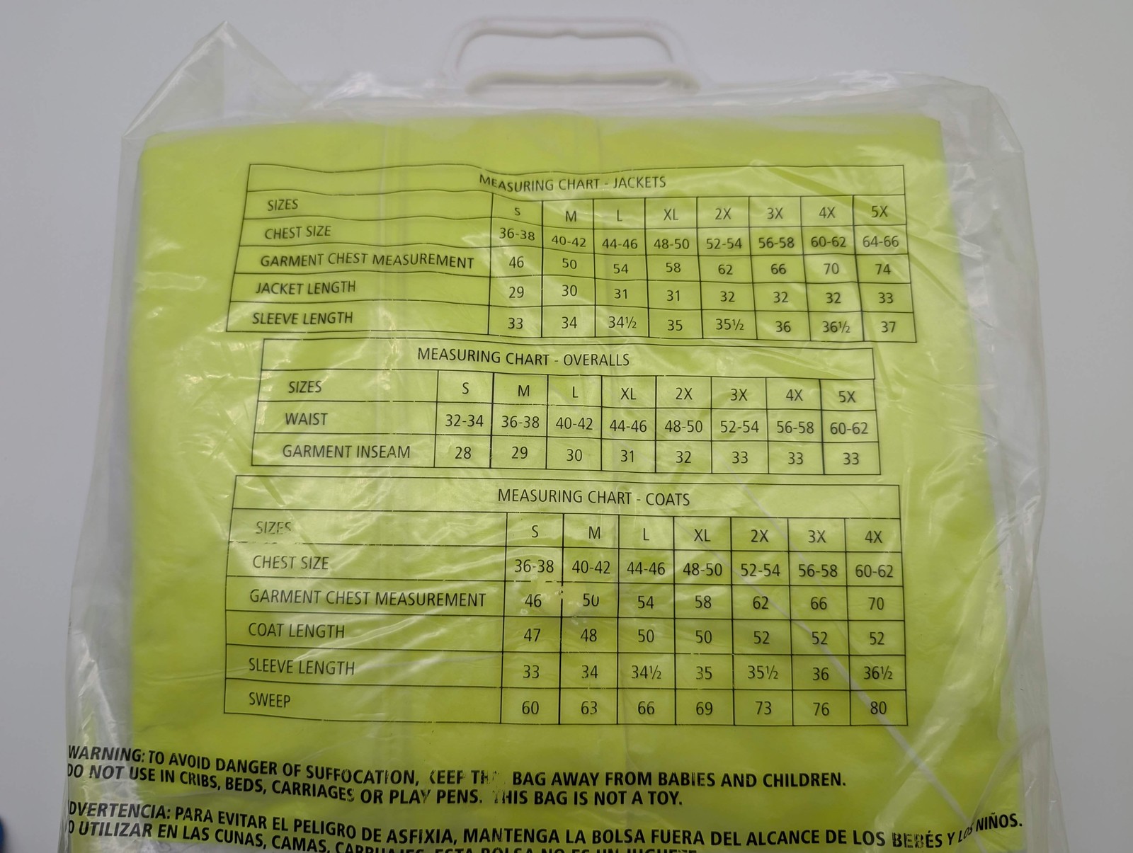 Tingley Flame Resistant Rain Coat Size XL High Vis Yellow Ankle Length C53122.XL