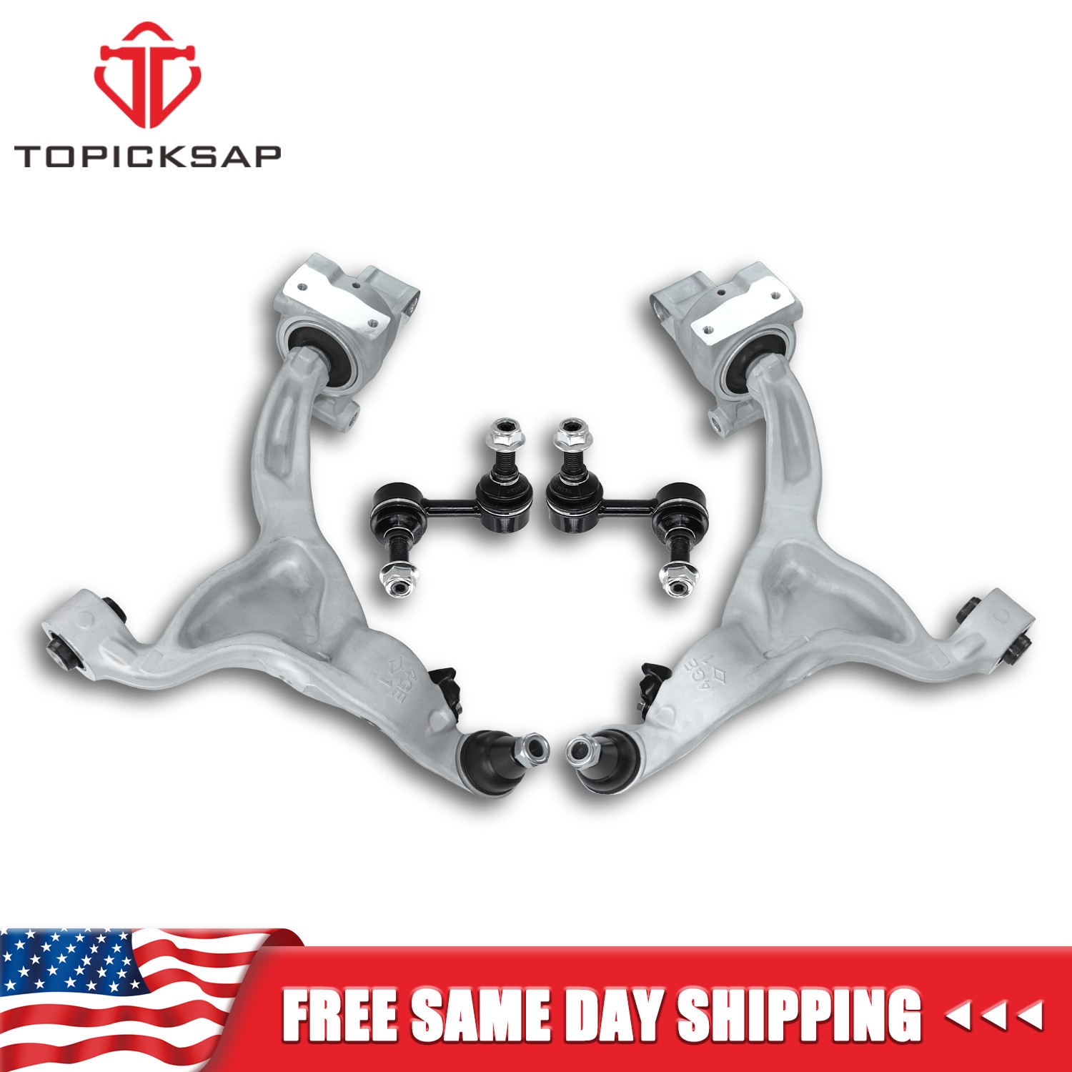 4Pc AWD Front Lower Control Arms Sway Bars Link For 2014-2020 Infiniti Q50 Q60