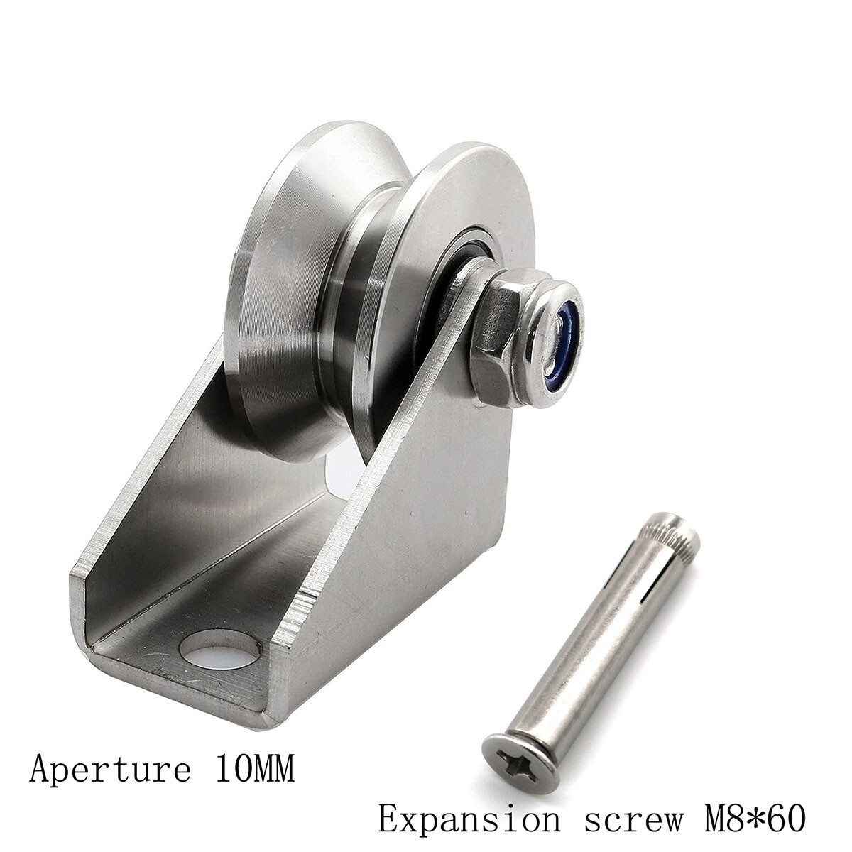 V Groove Pulley Wheel Steel Stainless Heavy Duty Detachable Cable Rope Wheel