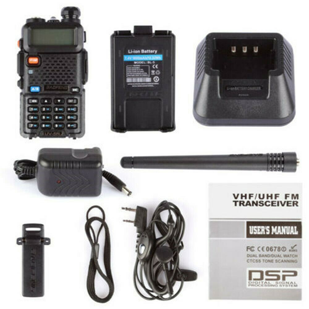 Baofeng UV-5R VHF UHF Dual-Band FM Ham 5W Portable Two-way Radio Walkie Talkie