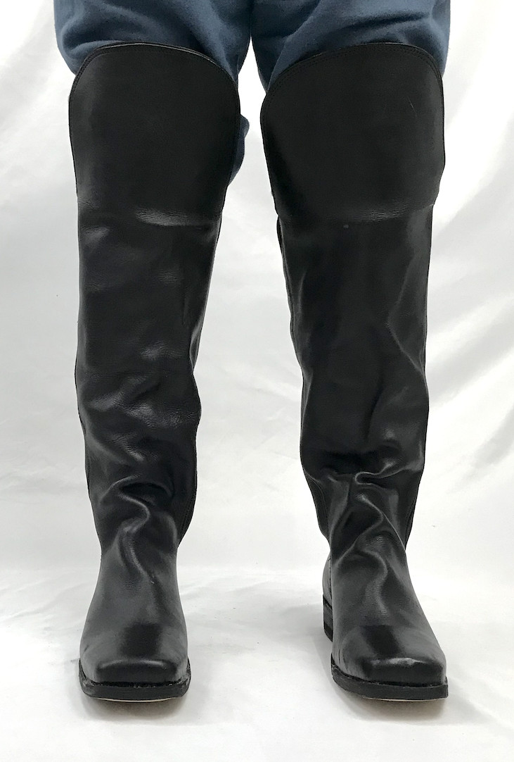 Black Leather Boots with Knee Flap Size 11 - Civil War