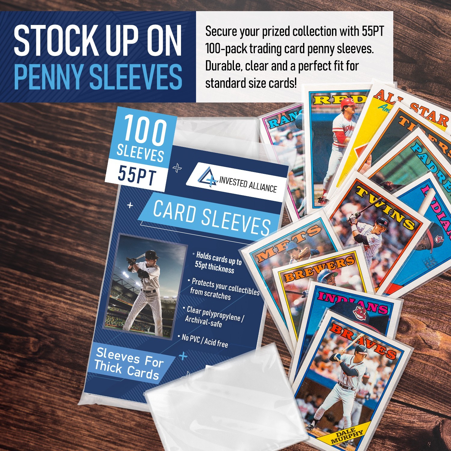 Penny Sleeves for Trading Cards 35PT-180PT | Bulk Protective Soft TCG Sleeves.