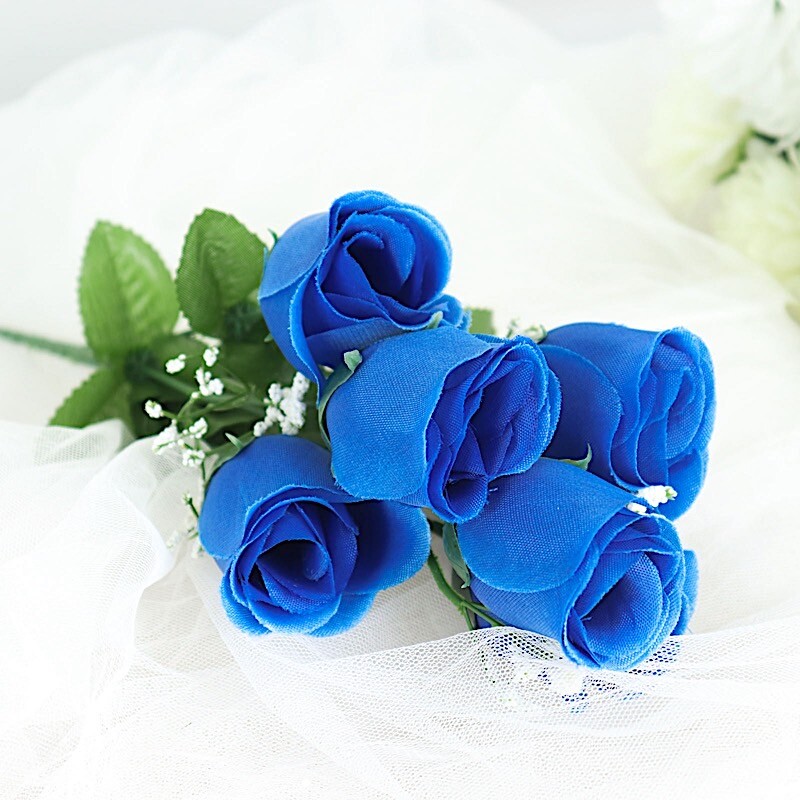 84 Royal Blue SILK ROSE BUDS Wedding Party Flowers Bouquets Decorations on SALE