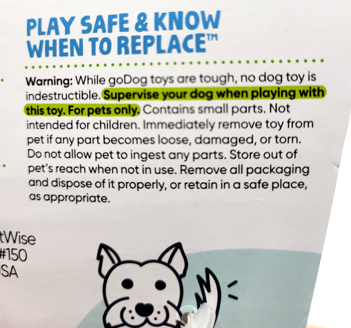 GoDog Flatz Flattie Opossum Large Squeaky Toss & Shake Dog Toy 12"