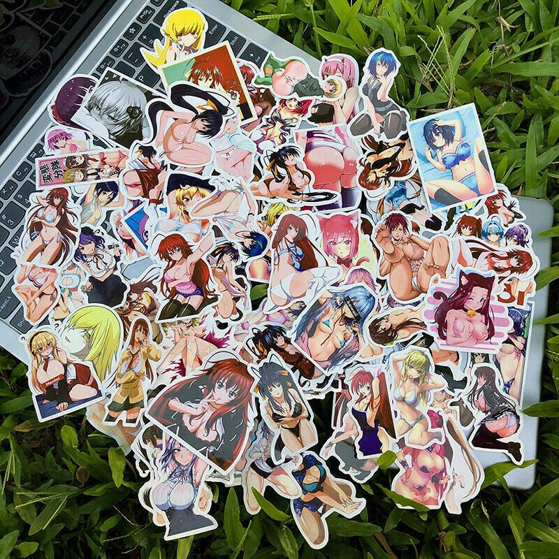 100 Sexy Anime Girl Stickers Pack Waifu Women Vinyl Cartoon Hentai Laptop Decals
