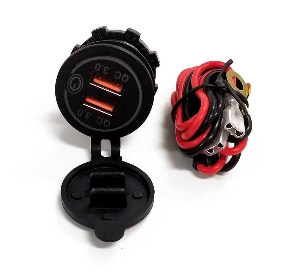 12V Car Cigarette Lighter Socket Dual QC 3.0 USB Port Charger Power Outlet LED