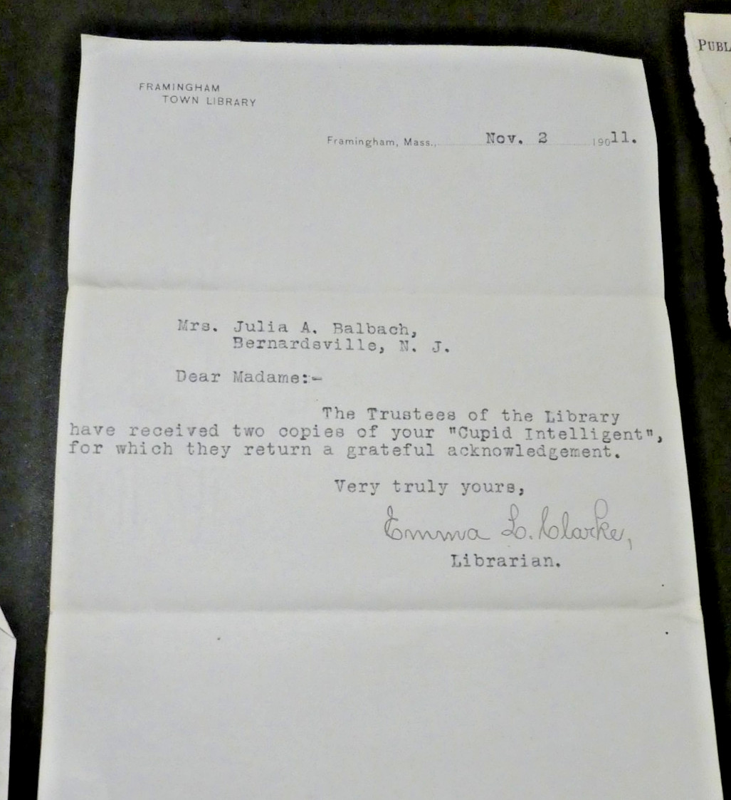 Cupid Intelligent Julia Anna Nenninger Balbach Correspondence letters