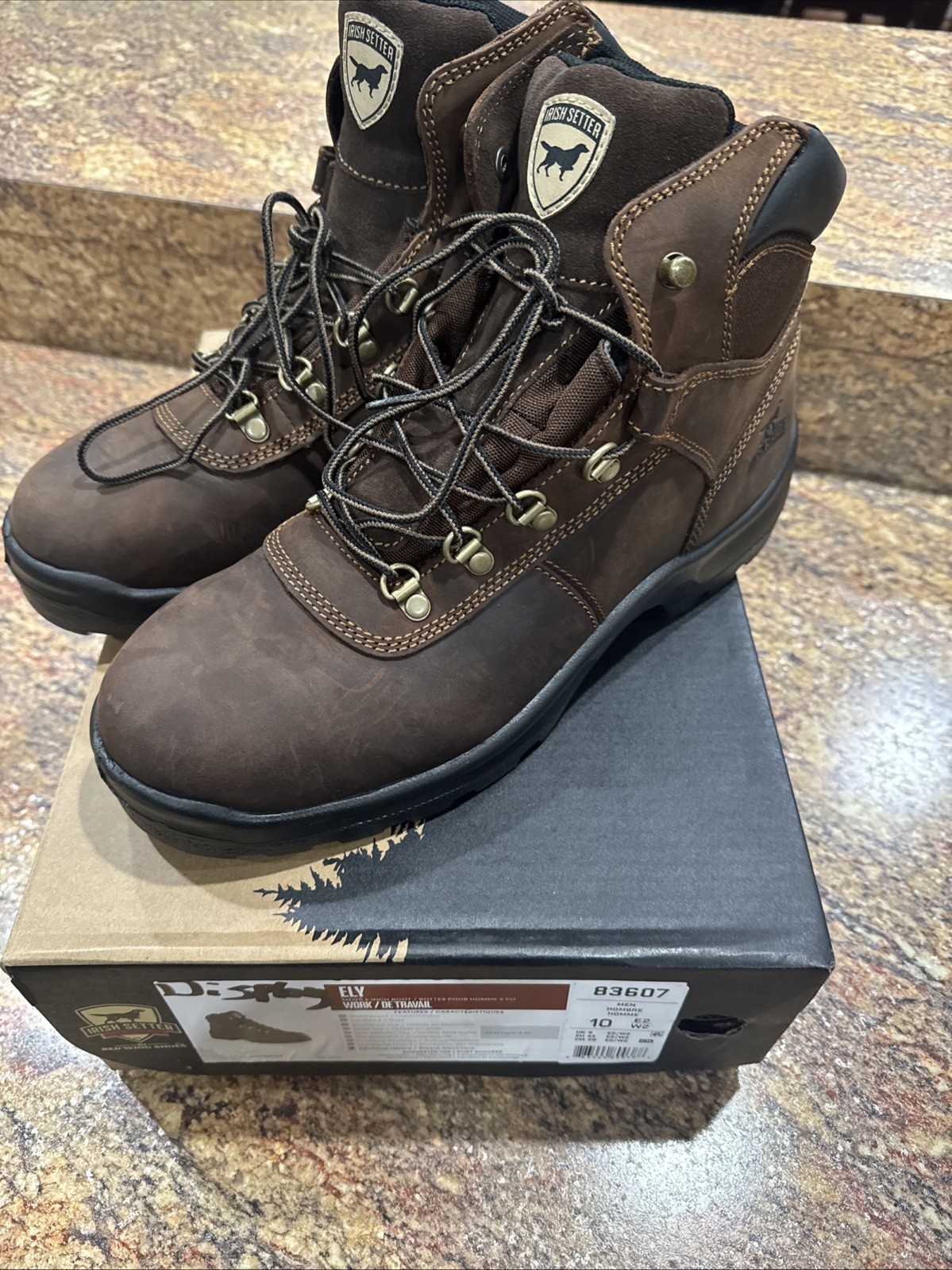 Irish Setter Ely 83607 Electrical Hazard Work Boots Brown  10 Wide