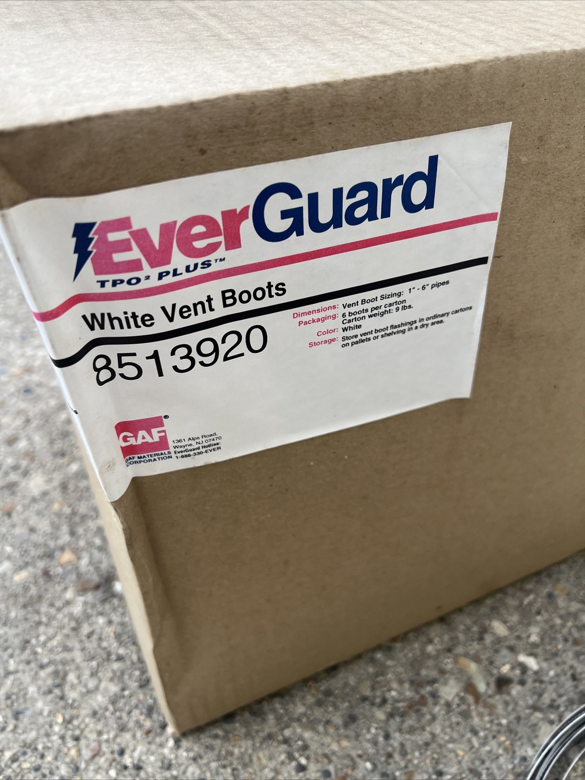 1/2 Dozen Everguard TPO Plus White Vent Boot 1” To 6” 8513920 Roofing Supplies