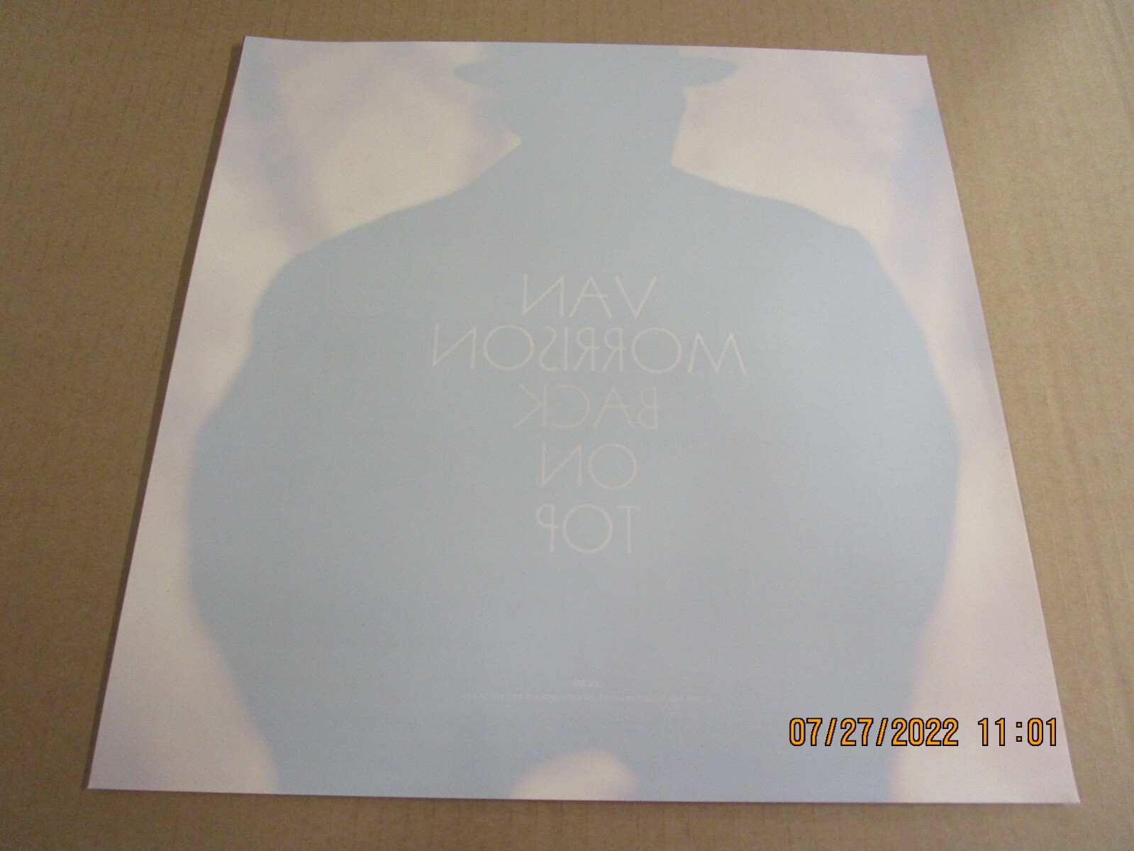 VAN MORRISON Back On Top Promotional Window Cling New! Unused! Virgin 1999