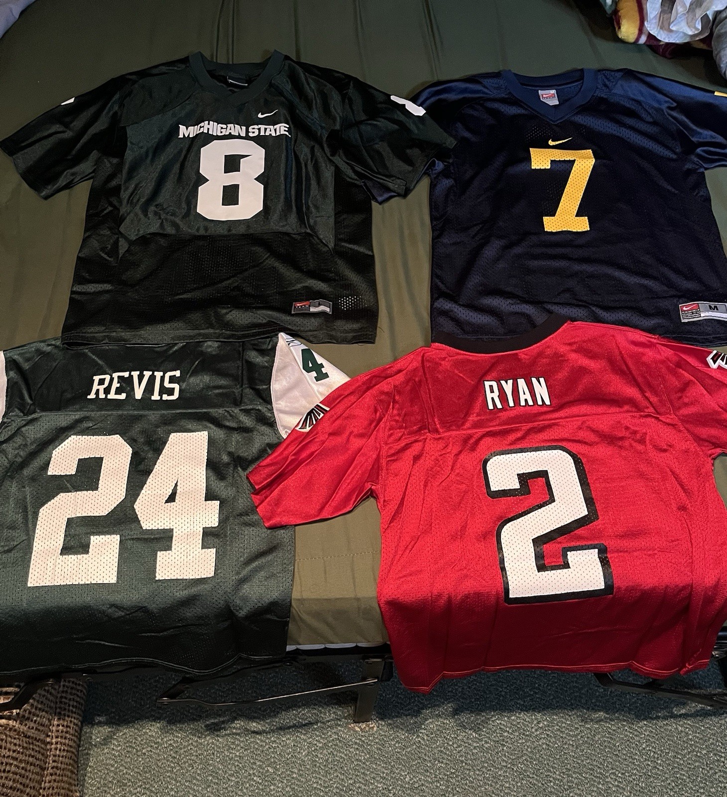 Vintage Lot of 9 NFL NCAA MLB Jerseys — All Youth Sized M/L