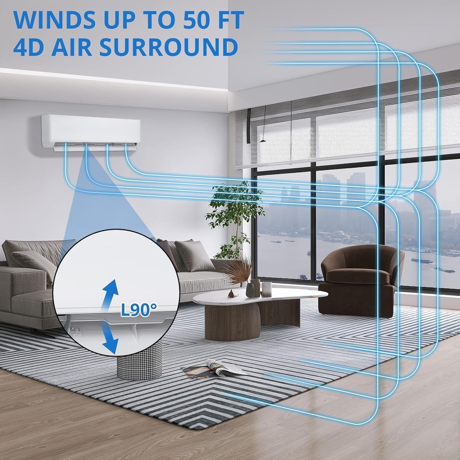 28000 BTU 3 Zone Mini Split AC/Heating System 20 SEER2 9K+9K+9K W/Wifi 208-230V