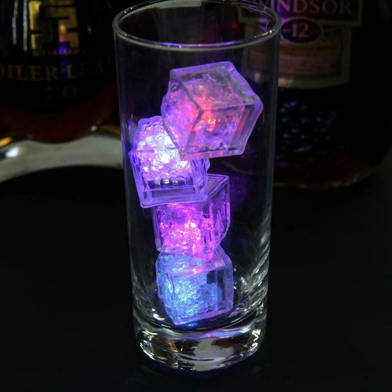 24 Light Up Ice Cube for Drinks Liquid Sensor LED Color Changing for Drinks Pond