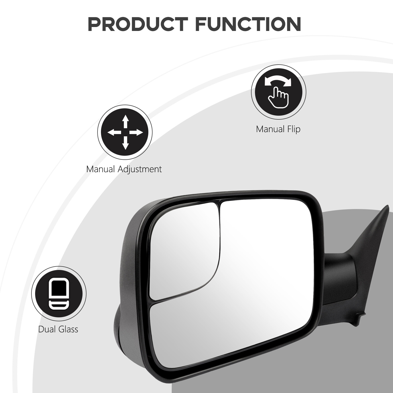 Left+Right 1994-2001 Dodge RAM 1500 94-02 2500/3500 Flip Up Manual Tow Mirrors