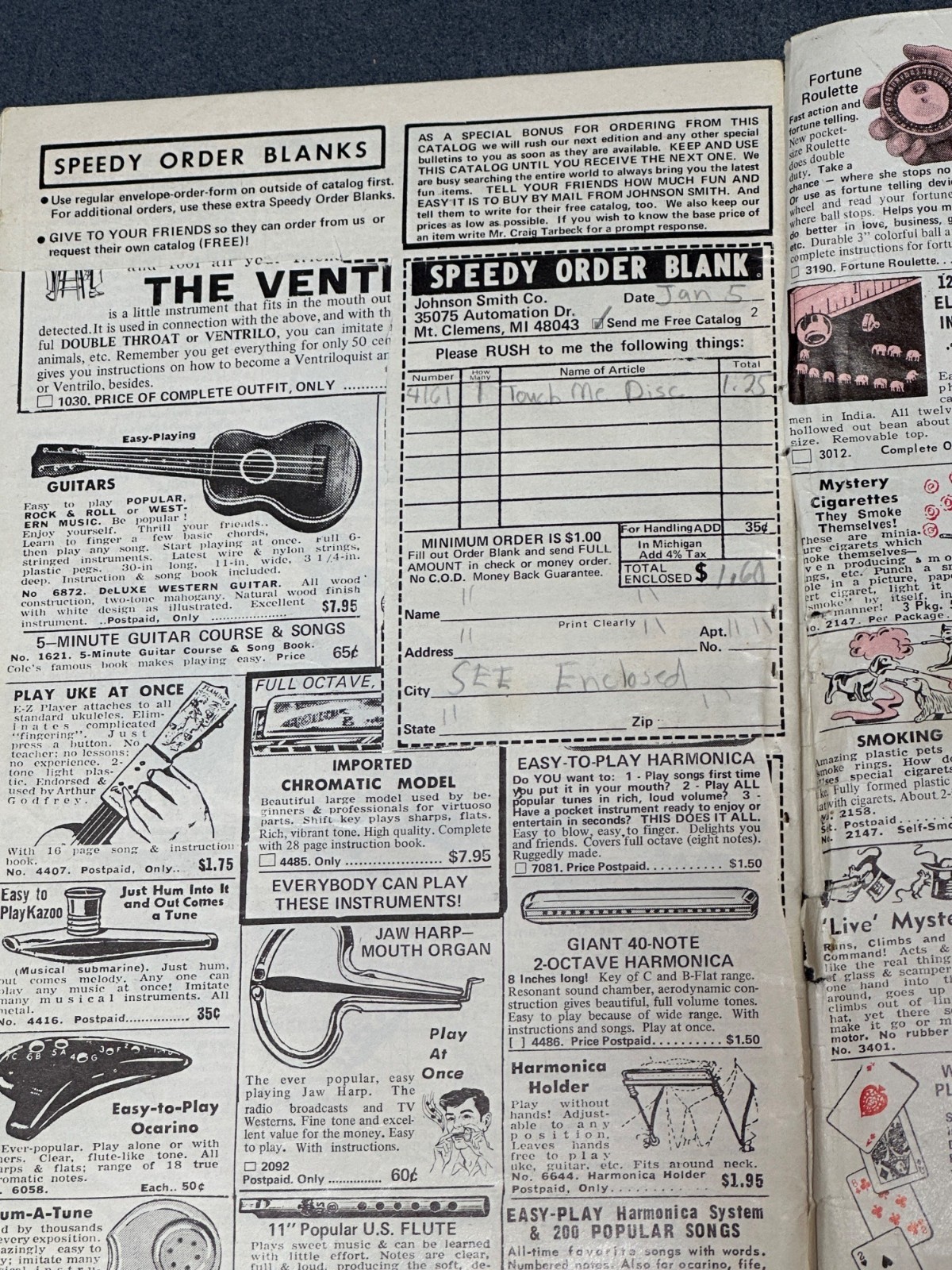 Johnson Smiths Fun Filled Catalog 1975 Vintage Retro Advertising 1600+ Unique It