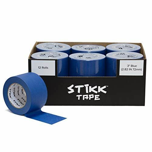 Painters Masking Tape Blue 12 Roll Case Of 3" x 60 yards (72mm x 55m) STIKK