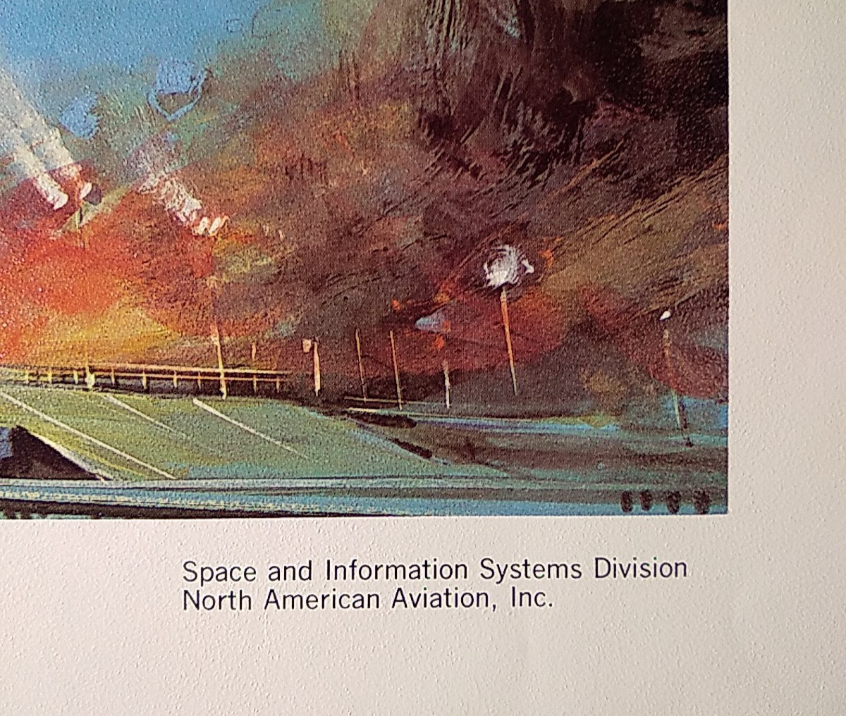 VTG NASA APOLLO SATURN V ROCKET LAUNCH North American Aviation Litho Print 12x15