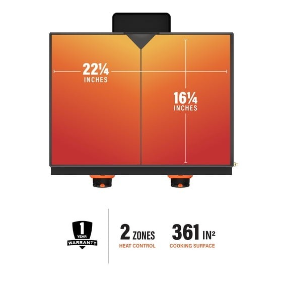 Adventure Ready Outdoor Griddle, 2-Burner 22" Propane Flat Top Grill with Cover