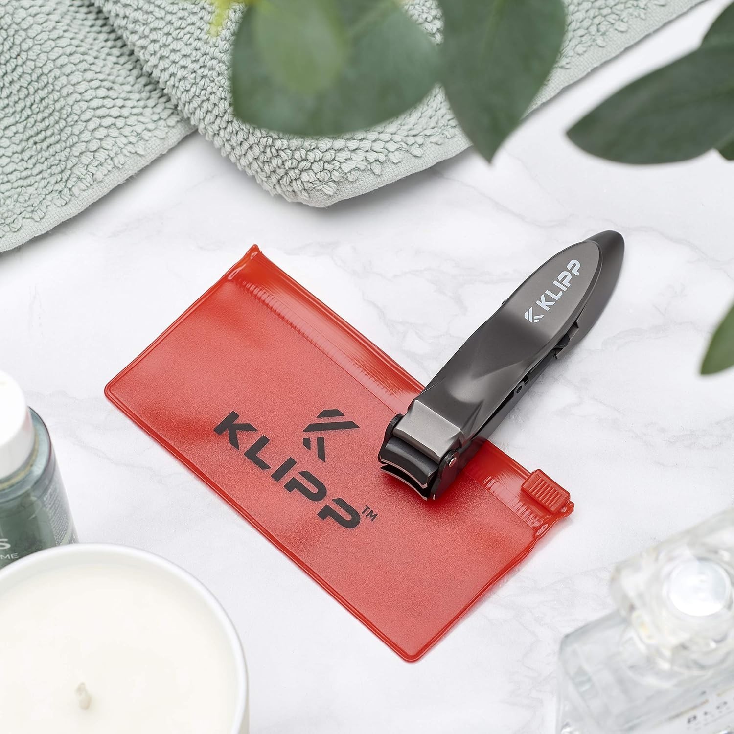 Nail Clippers for Men with Catcher -KLIPP Heavy Duty Razor-Sharp Self-Collecting