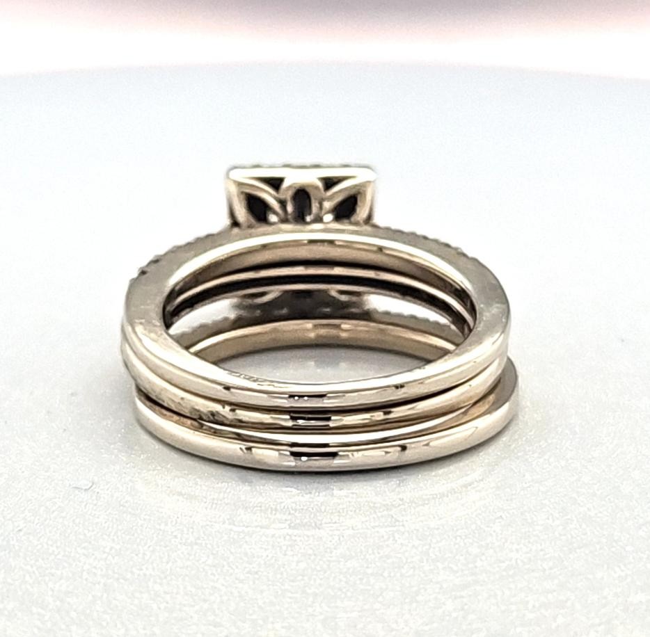 14K White Gold 3pc Ladies Invisible Set Diamond Wedding Ring Set 8.9 (MAC000223)