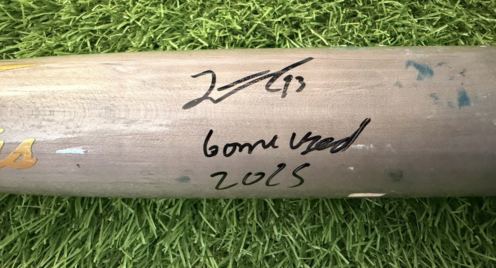 Junior Caminero 2025 Tampa Bay Rays Game-Used & Signed Bat GUG LOA