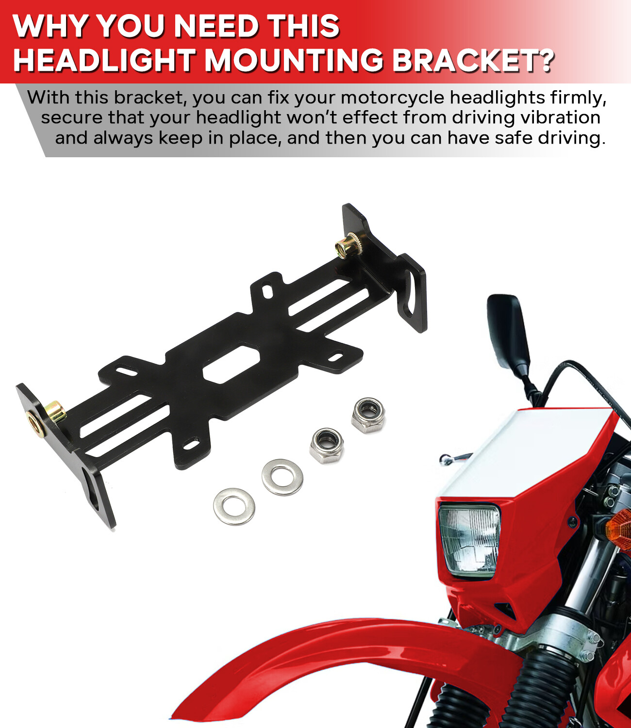 For Suzuki DR-650 DRZ400 LED Headlight Mounting Bracket Kit fits 4X6 Headlights