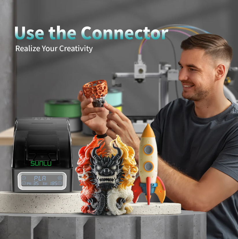 SUNLU 1.75mm Filament Connector Easy Operate Suit for PLA/PETG/ABS/PCL Filaments