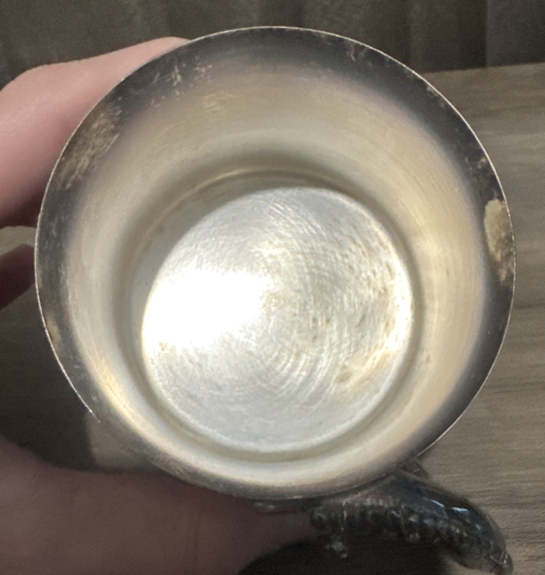 Antique Reed & Barton Vintage Silver Plated Baby Cup Giraffe/Lion/Monkey