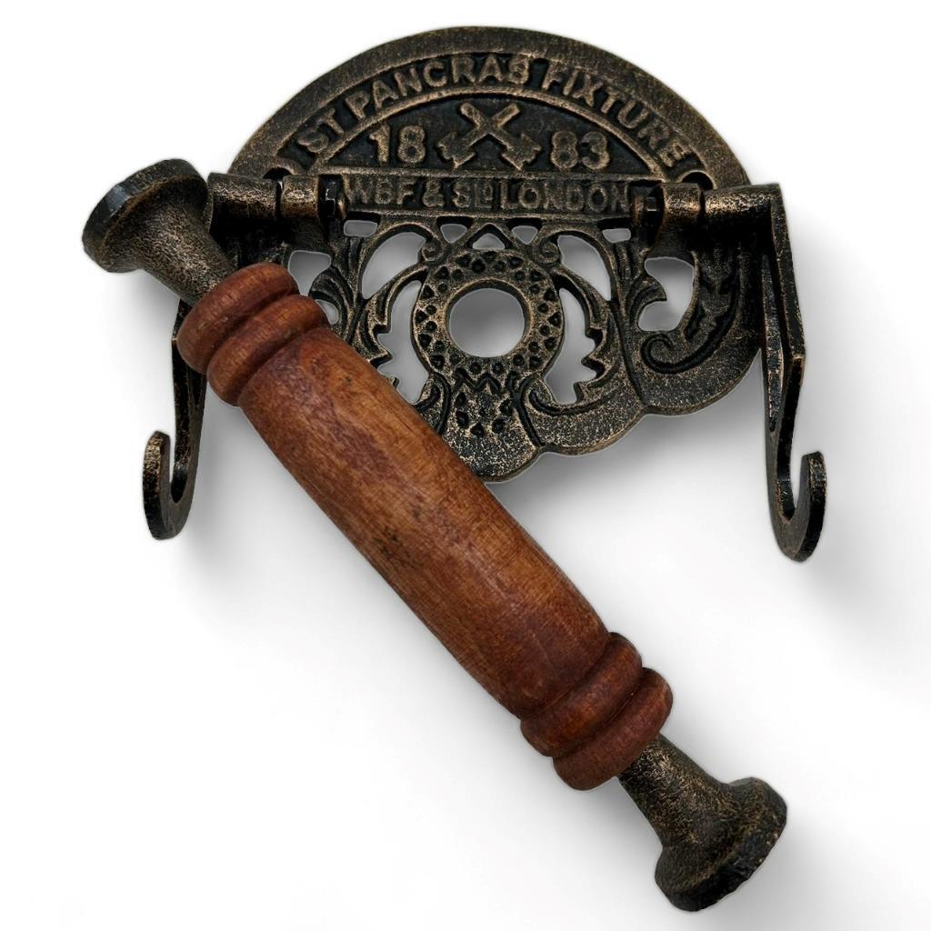 bronze Cast Iron Toilet Roll Holder Antique Design Bathroom WC Washroom
