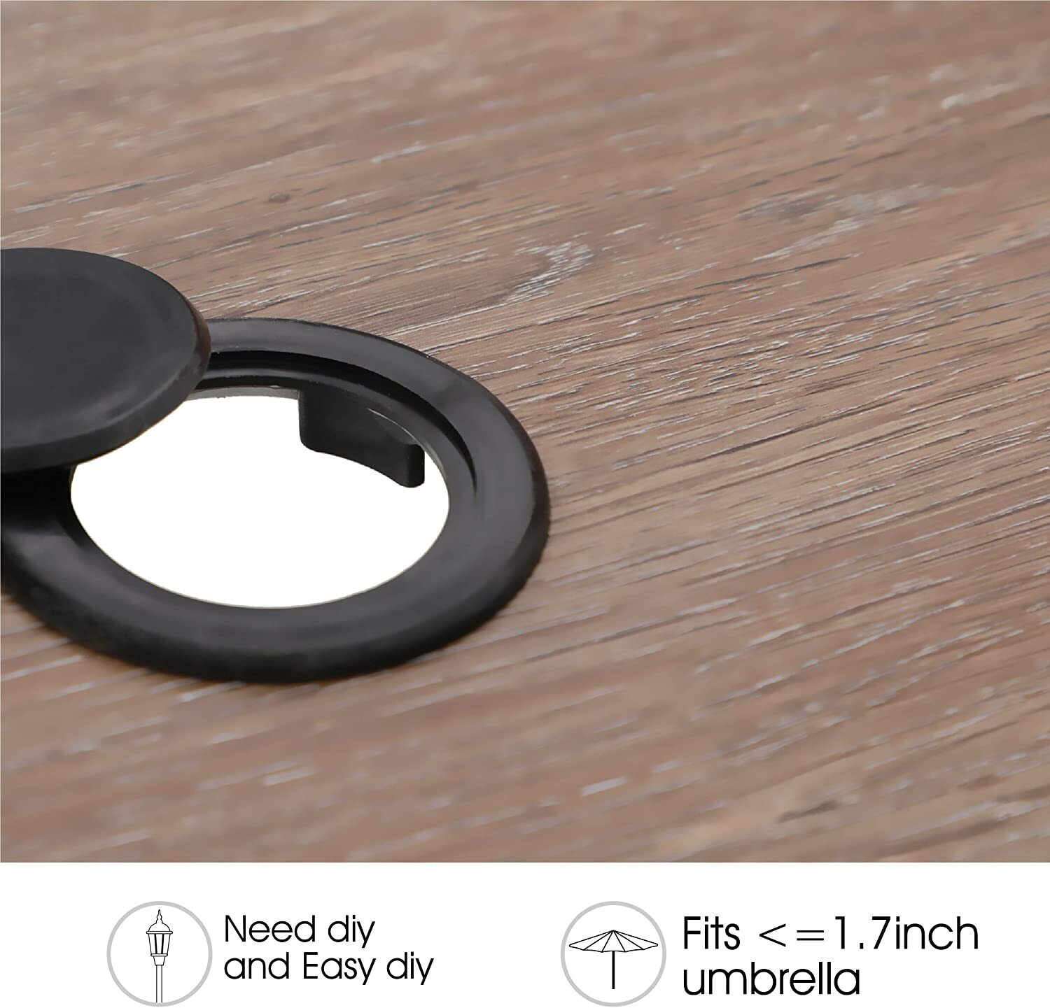 37 " Outdoor Patio Dining Table Garden Metal Table Furniture with Umbrella Hole